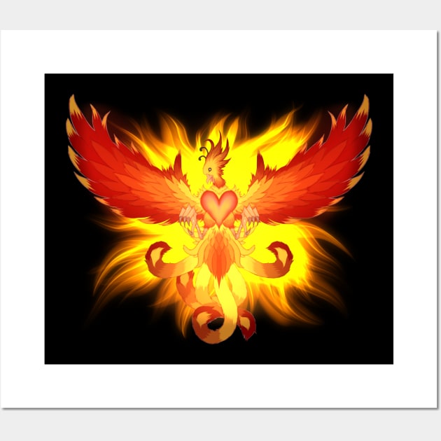 Flaming Bird Wall Art by Martinuve